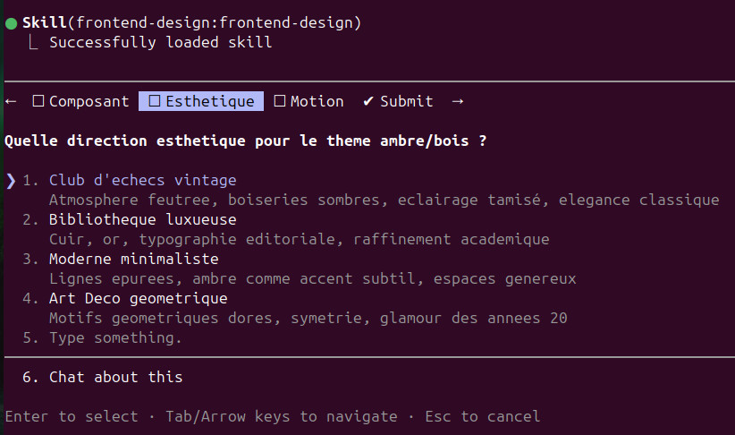Skill frontend-design dans claude code